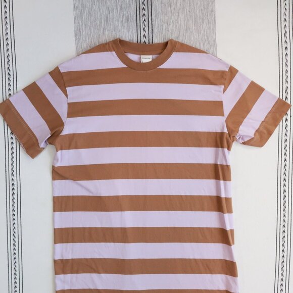 Kowtow T-Shirt Dress Lilac Earth Stripe | XS - Picture 3 of 9